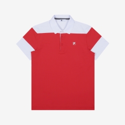 Fila Golf Color Scheme - Miesten Poolopaita - Punainen | FI-66043